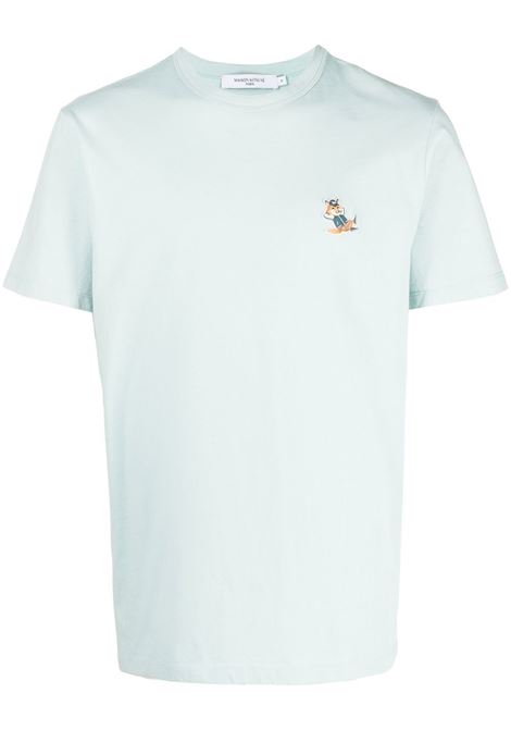 T-shirt con logo in blu - uomo MAISON KITSUNÉ | KM00102KJ0008P429
