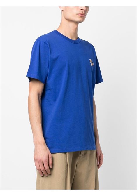 T-shirt con logo in blu - uomo MAISON KITSUNÉ | KM00102KJ0008P485