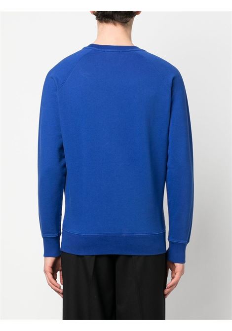 Blue fox-patch sweatshirt - men MAISON KITSUNÉ | KM00304KM0001P485