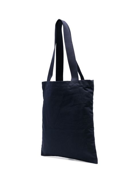 Blue logo-print  bag - men MAISON KITSUNÉ | KU05002WW0008P480