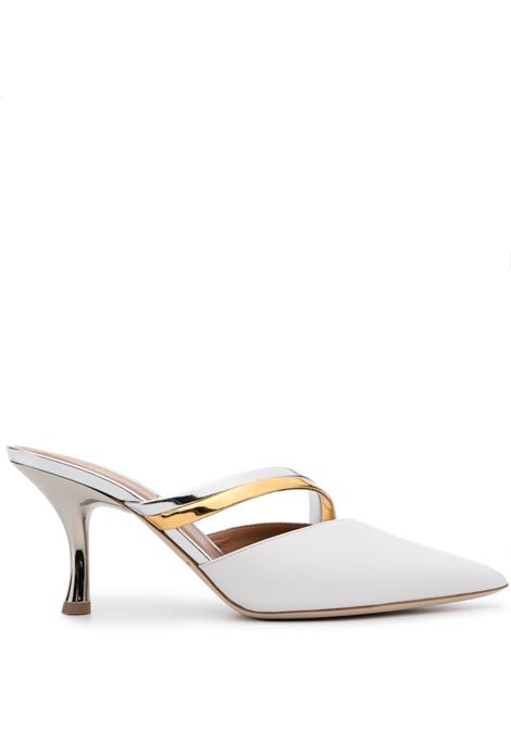 Mules a punta tia in bianco - donna MALONE SOULIERS | TIA701WHTSLVRGLD