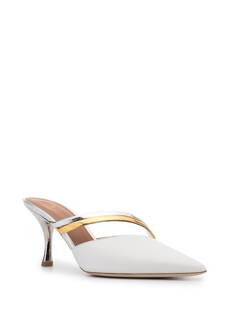 Mules a punta tia in bianco - donna MALONE SOULIERS | TIA701WHTSLVRGLD