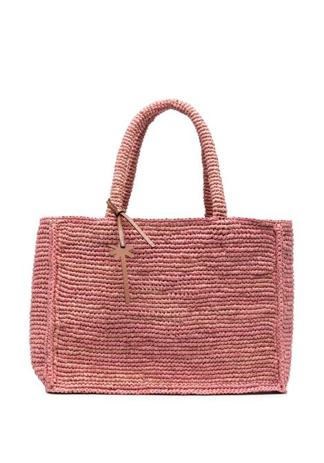 Pink medium Sunset raffia bag - women MANEBI | V60AAPNK