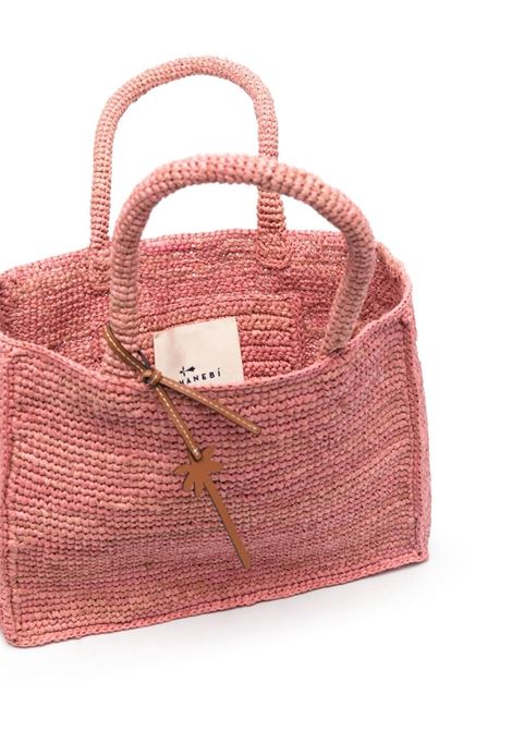 Pink medium Sunset raffia bag - women MANEBI | V60AAPNK
