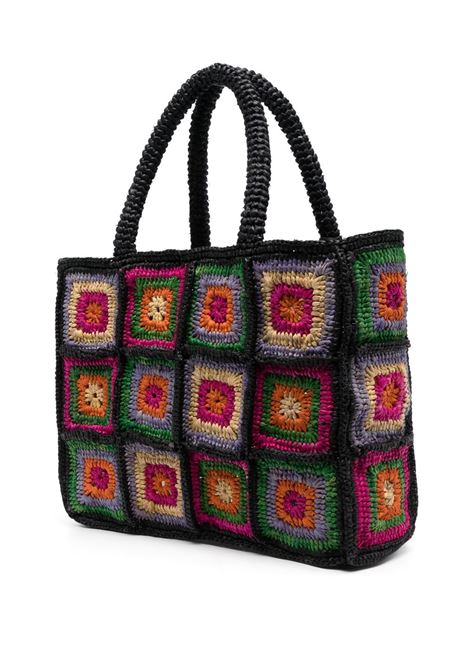 Multicolour medium Sunset raffia bag - women MANEBI | V64AAMLT