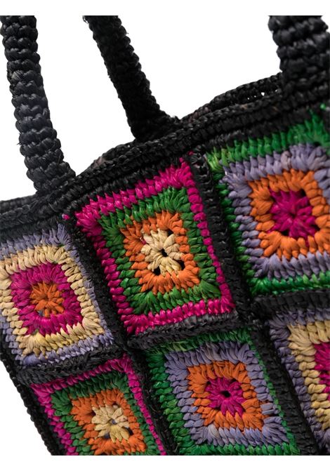 Multicolour medium Sunset raffia bag - women MANEBI | V64AAMLT