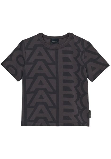 Black monogram-pattern cropped T-shirt - women MARC JACOBS | C605C08RE22084