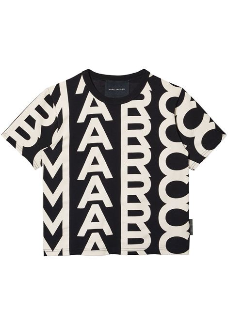 Black and beige monogram-print t-shirt - women MARC JACOBS | C605P02PF22004