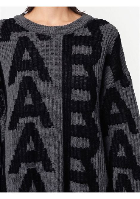 Maglione effetto vissuto con monogramma in nero e grigio - donna MARC JACOBS | N608W10RE22084