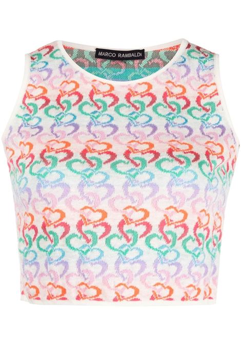 Multicolour intarsia-knit cropped top - women MARCO RAMBALDI | KN127TOP999