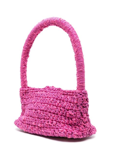Pink crochet-knit hand bag - women MARCO RAMBALDI | KNBAG010014