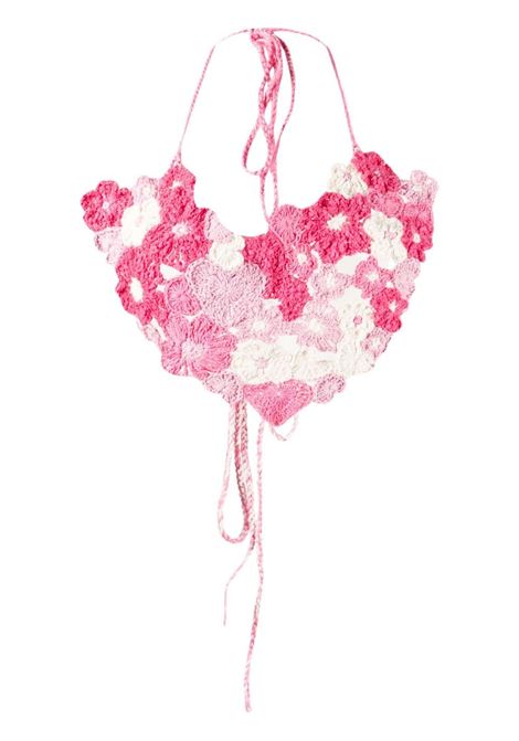 Fuchsia crochet-knit heart-shape floral top - women MARCO RAMBALDI | KNTOP22CROCHET014