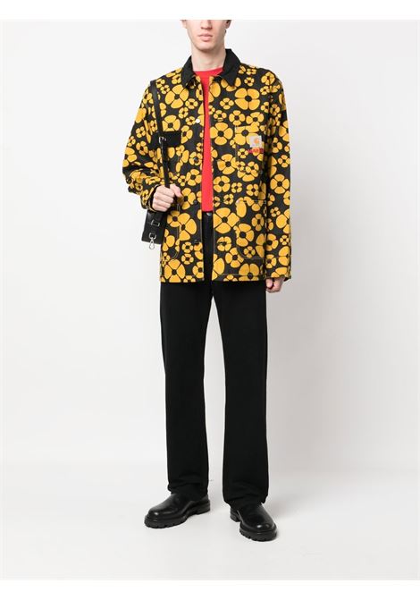 Giacca camicia stampa floreale in giallo e nero - uomo MARNI X CARHARTT WIP | GUMU031289UTX001MFY70