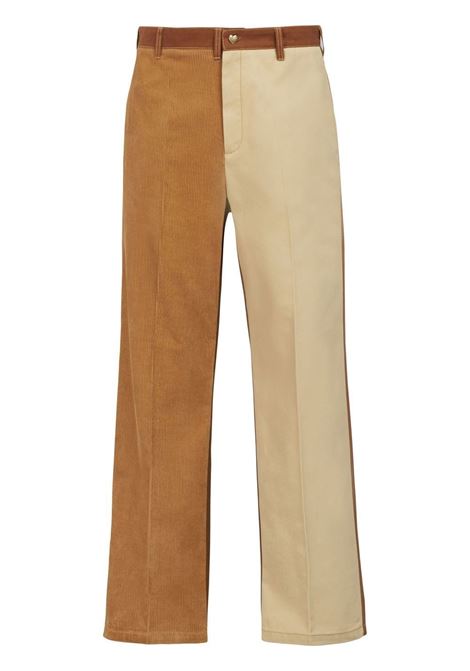 Pantaloni con pannelli color block in marrone - uomo MARNI X CARHARTT WIP | PUMU31302UTX00400M37