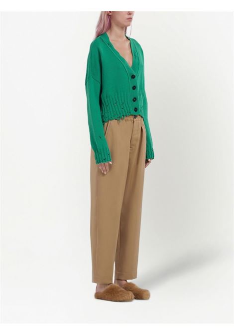Green distressed cropped cardigan - women MARNI | CDMD0223A1UFC65200V62