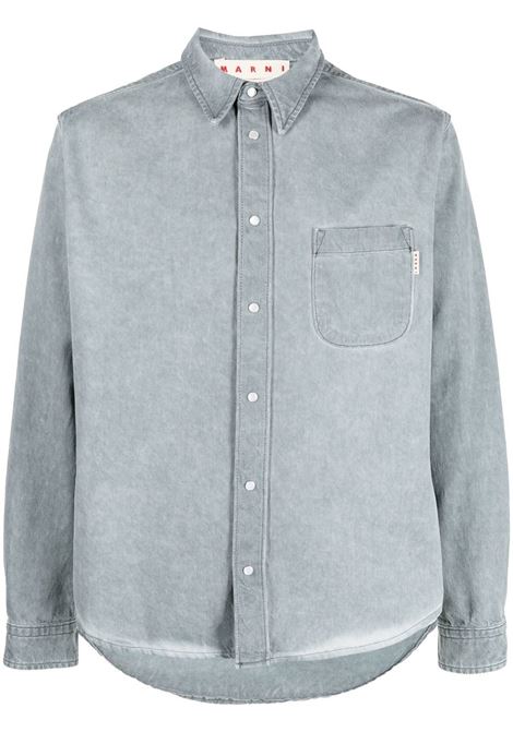 Grey long-sleeve button-fastening shirt - men MARNI | CUJU0015A0USCU86GDN86