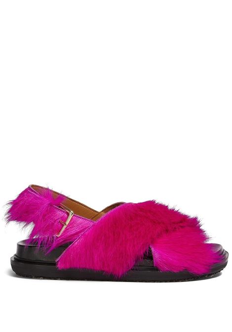 Fuchsia Fussbett faux-fur sandals - women MARNI | FBMS014701P412200C57