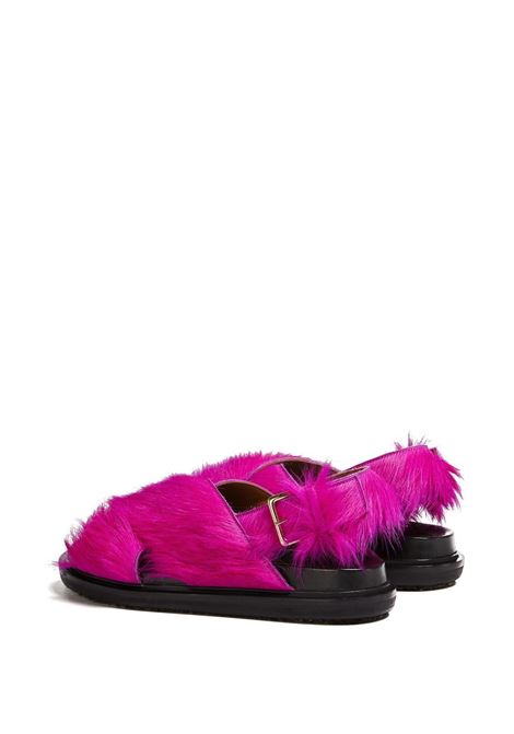 Fuchsia Fussbett faux-fur sandals - women MARNI | FBMS014701P412200C57