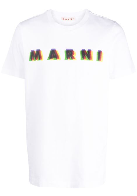 T-shirt con logo in bianco - donna MARNI | HUMU0198PEUSCV16MCW01