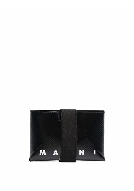 Portacarte con stampa Origami in nero - unisex MARNI | PFMI0008U0P3572Z2O28