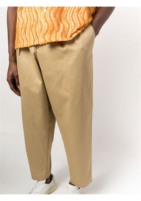 Beige drawstring-waist tapered trousers - men MARNI | PUMU0017A2UTC08400M02