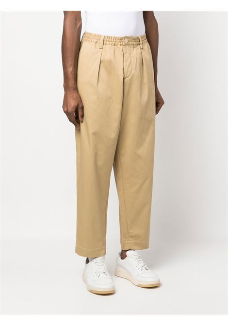Beige drawstring-waist tapered trousers - men MARNI | PUMU0017A2UTC08400M02