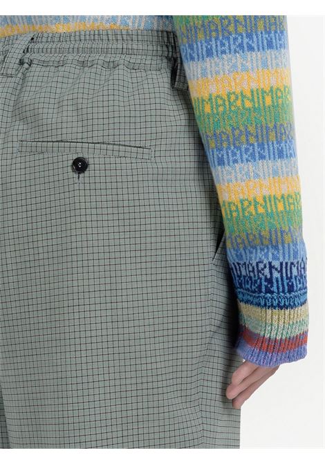 Green grid-pattern mid-rise trousers - men MARNI | PUMU0017U1UTW980CHV18