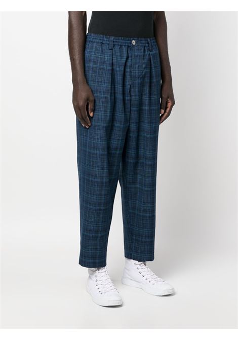 Blue plaid-check print trousers - men MARNI | PUMU0017U2UTW98900B80