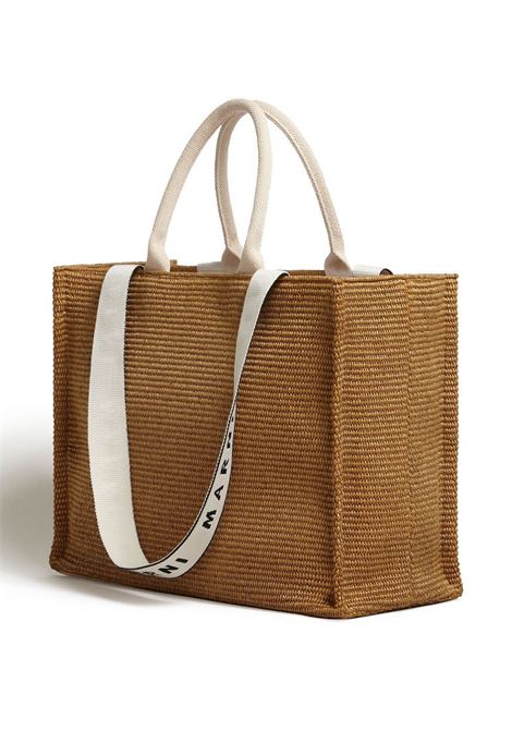 Brown logo shopper tote bag - men MARNI | SHMQ0034U3P3860ZO444