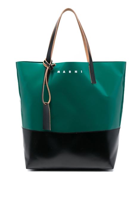 Green and black two-tone top-handle  bag - men MARNI | SHMQ0037A0P3572ZO445