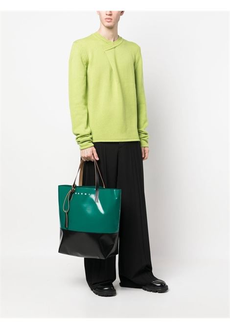 Green and black two-tone top-handle  bag - men MARNI | SHMQ0037A0P3572ZO445