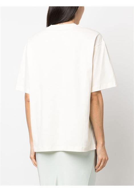 T-shirt con logo in beige - donna MARNI | THJET49EPHUSCS11LOW10