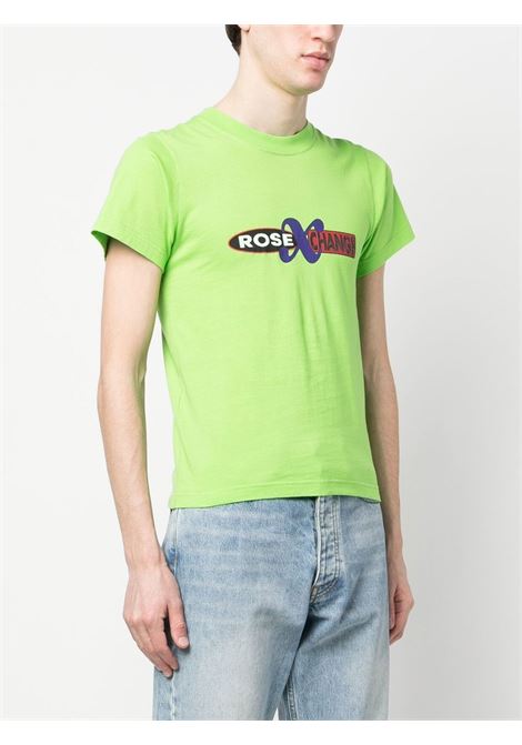 Green logo-print T-shirt - men MARTINE ROSE | MRSS23629FLRGRN