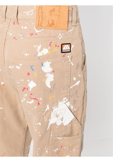 Jeans con dettagli di vernice in beige - uomo MARTINE ROSE | MRSS23827BG