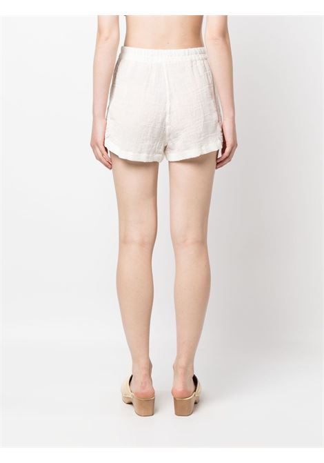 White lace-panel crinkled shorts - women MAURIZIO | W0115027524