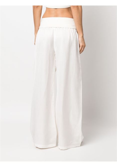 White folded-waist palazzo trousers - women MAURIZIO | W0140087524