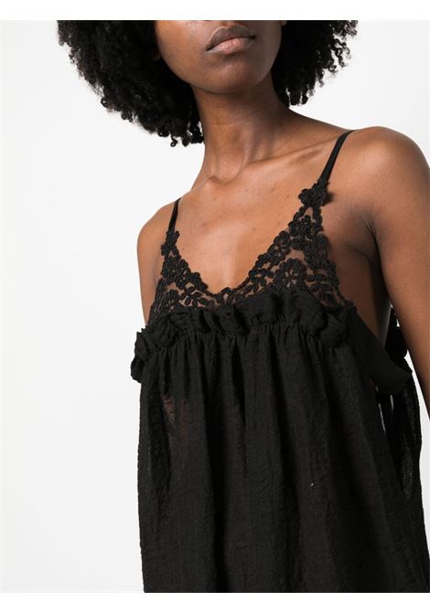 Black floral-lace sleeveless long dress - women MAURIZIO | W0644027533