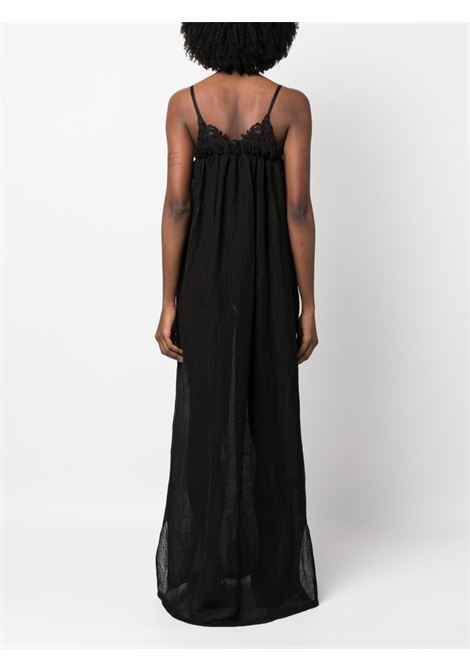 Black floral-lace sleeveless long dress - women MAURIZIO | W0644027533
