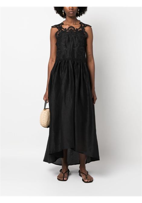 Black Lace cut-out long dress - women MAURIZIO | W0658017533