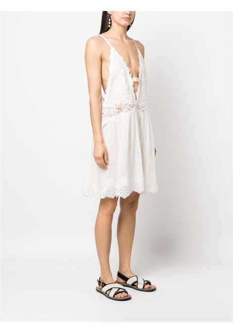 Black lace-panelled linen/flax dress - women MAURIZIO | W0670197524