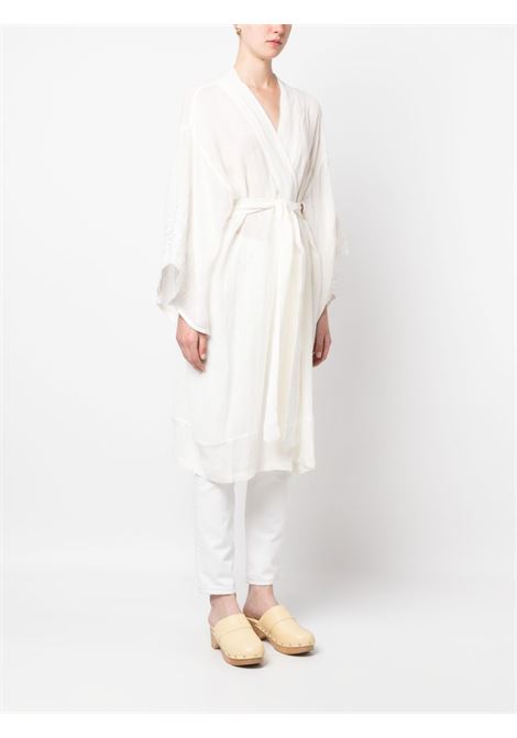 White midi lace-panel kimono robe - women MAURIZIO | W0712027524