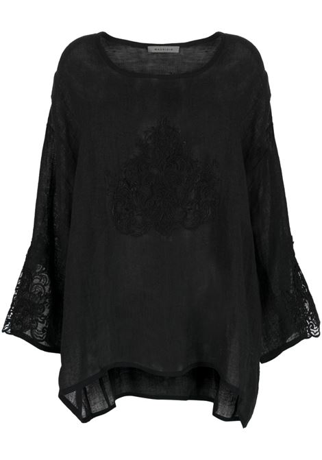 Black lace-insert blouse - women MAURIZIO | W0823027533