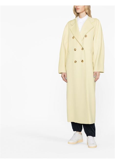 Yellow double-breasted wool-blend coat - women MAXMARA | 2310111438600003