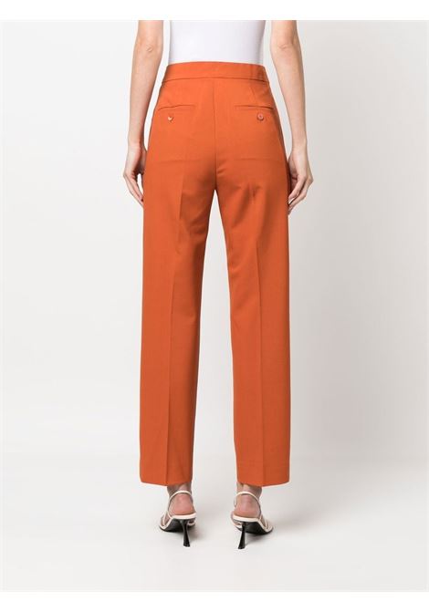 Orange cesira high-waisted straight-leg trousers - women MAXMARA | 2311311431600004