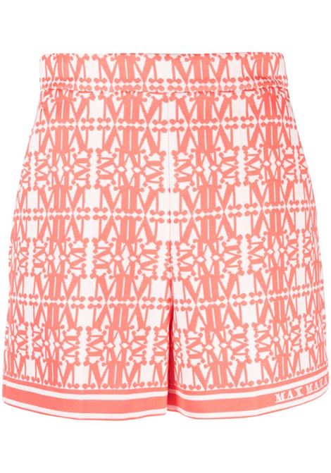 Peach and white graphic-print shorts - women MAXMARA | 2317810132600001