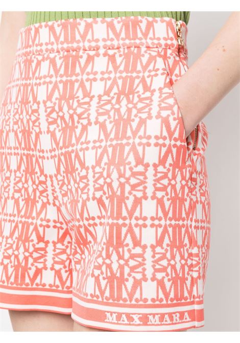 Pantaloncini con stampa grafica in bianco e arancione - donna MAXMARA | 2317810132600001