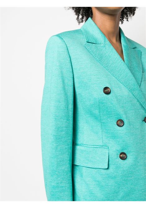 Aqua green zirlo double-breatsed blazer - women MAXMARA | 2319110132600003