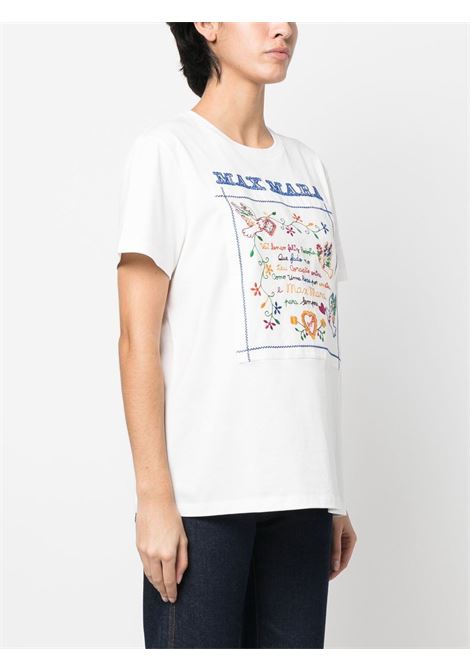 White graphic-print t-shirt - women  MAXMARA | 2319410331600005