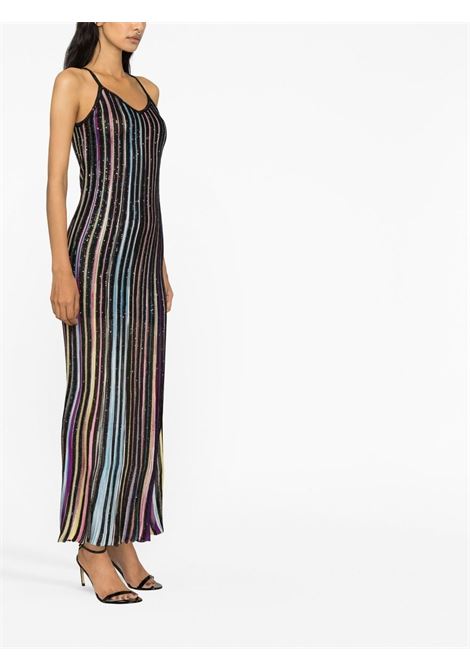 Black and multicolour sequin-embellished pleated midi dress - women MISSONI | DS23SG4MBK023RS91E3