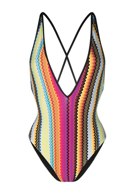 Multicolour criss-cross-back swimsuit - women MISSONI | MC22SP03BJ00DGSM8NP